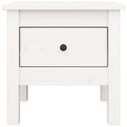 Mesa auxiliar 2 uds de madera maciza de pino blanco 40x40x39 cm