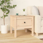 Mesa auxiliar 2 uds de madera maciza de pino blanco 40x40x39 cm