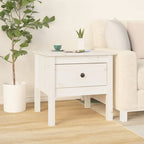 Mesa auxiliar 2 uds de madera maciza de pino blanco 40x40x39 cm