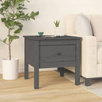 Mesa auxiliar 2 uds de madera maciza de pino blanco 40x40x39 cm