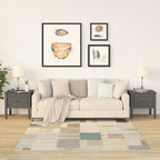 Mesa auxiliar 2 uds de madera maciza de pino blanco 40x40x39 cm