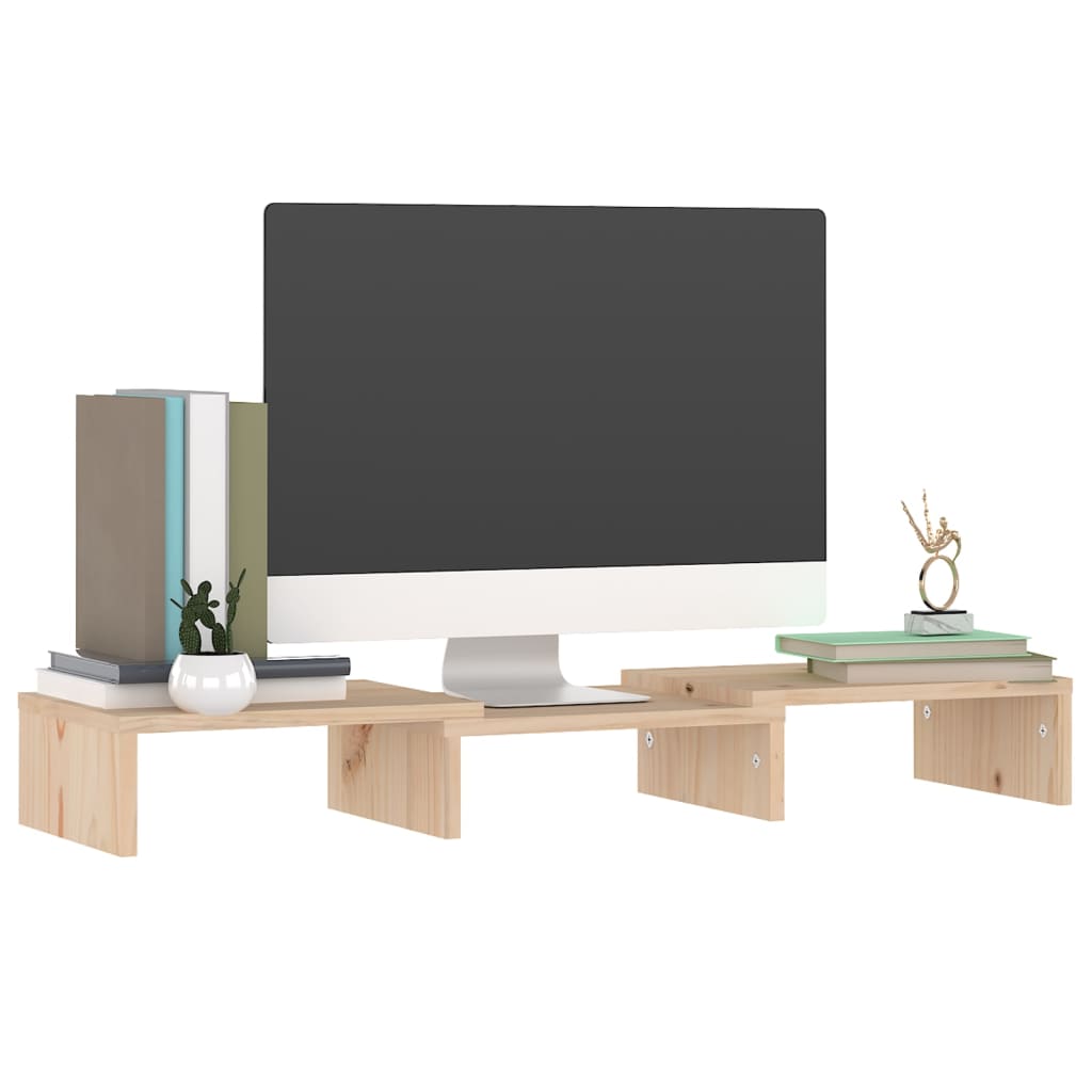 Soporte para monitor madera maciza de pino 60x24x10,5 cm