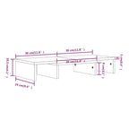 Soporte para monitor madera maciza de pino 60x24x10,5 cm