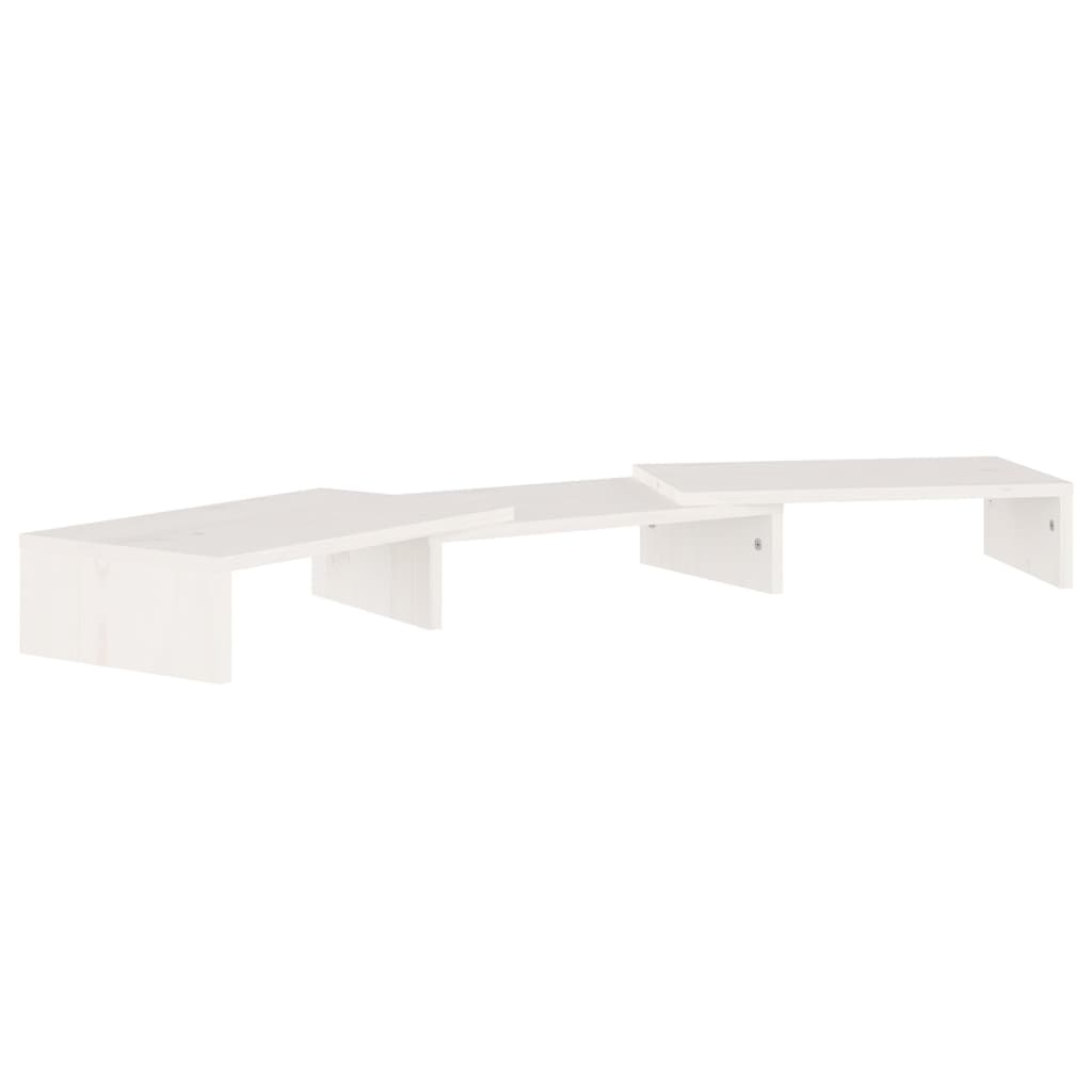 Soporte de monitor madera maciza de pino blanco 80x24x10,5 cm