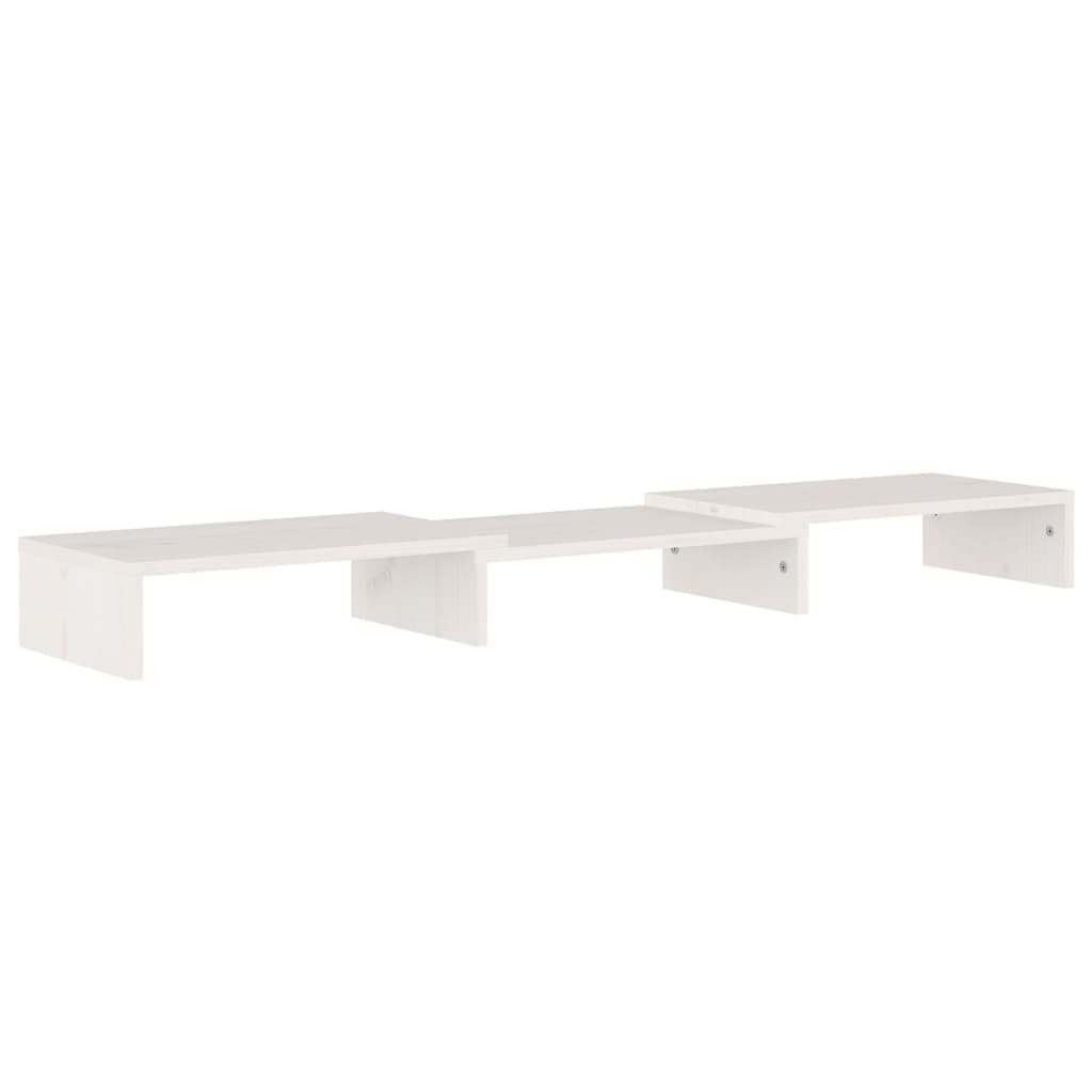 Soporte de monitor madera maciza de pino blanco 80x24x10,5 cm