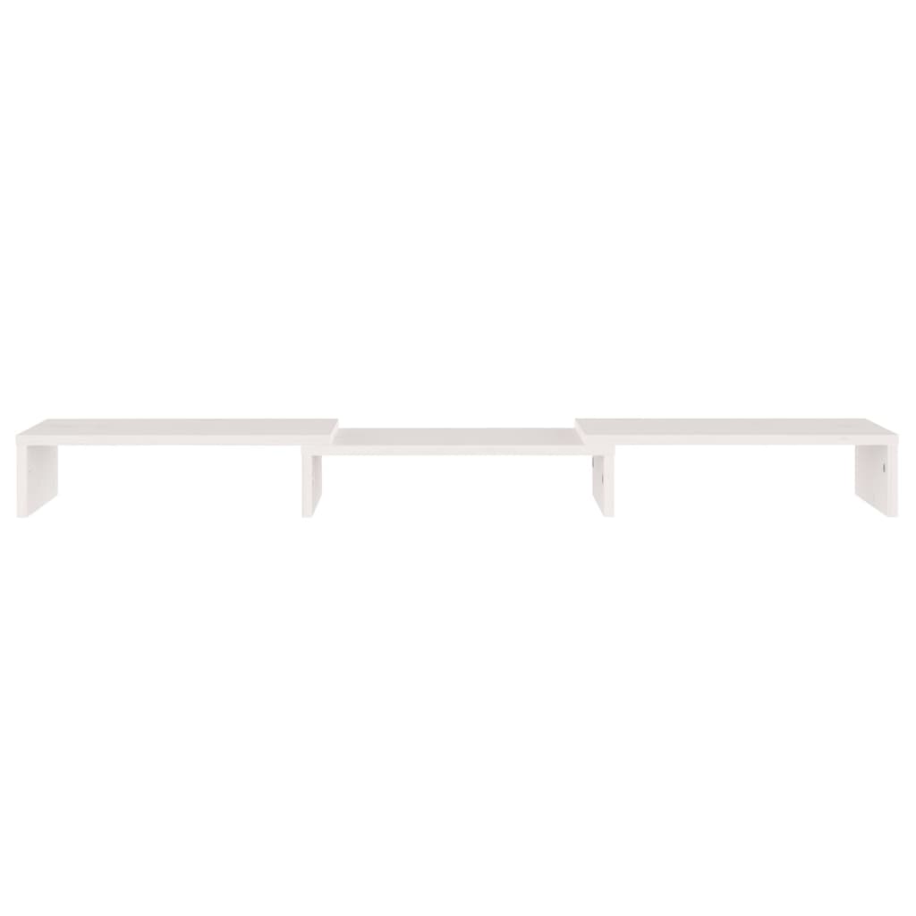 Soporte de monitor madera maciza de pino blanco 80x24x10,5 cm