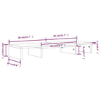 Soporte de monitor madera maciza de pino blanco 80x24x10,5 cm