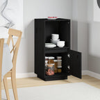 Aparador de madera maciza de pino negro 38x35x80 cm