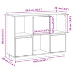 Aparador de madera maciza de pino blanco 110,5x35x80 cm