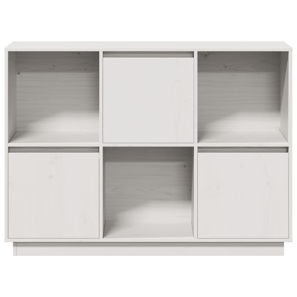 Aparador de madera maciza de pino blanco 110,5x35x80 cm
