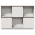 Aparador de madera maciza de pino blanco 110,5x35x80 cm