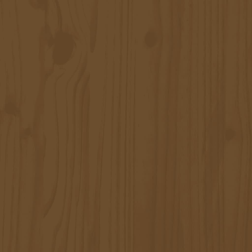 Aparador de madera maciza de pino marrón miel 110,35x35x80 cm