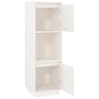 Aparador alto de madera maciza de pino banco 38x35x117 cm