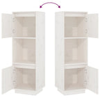 Aparador alto de madera maciza de pino banco 38x35x117 cm