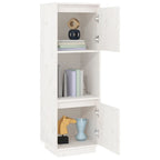 Aparador alto de madera maciza de pino banco 38x35x117 cm