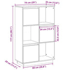 Aparador alto de madera maciza de pino 74x35x117 cm