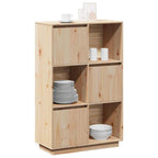 Aparador alto de madera maciza de pino 74x35x117 cm