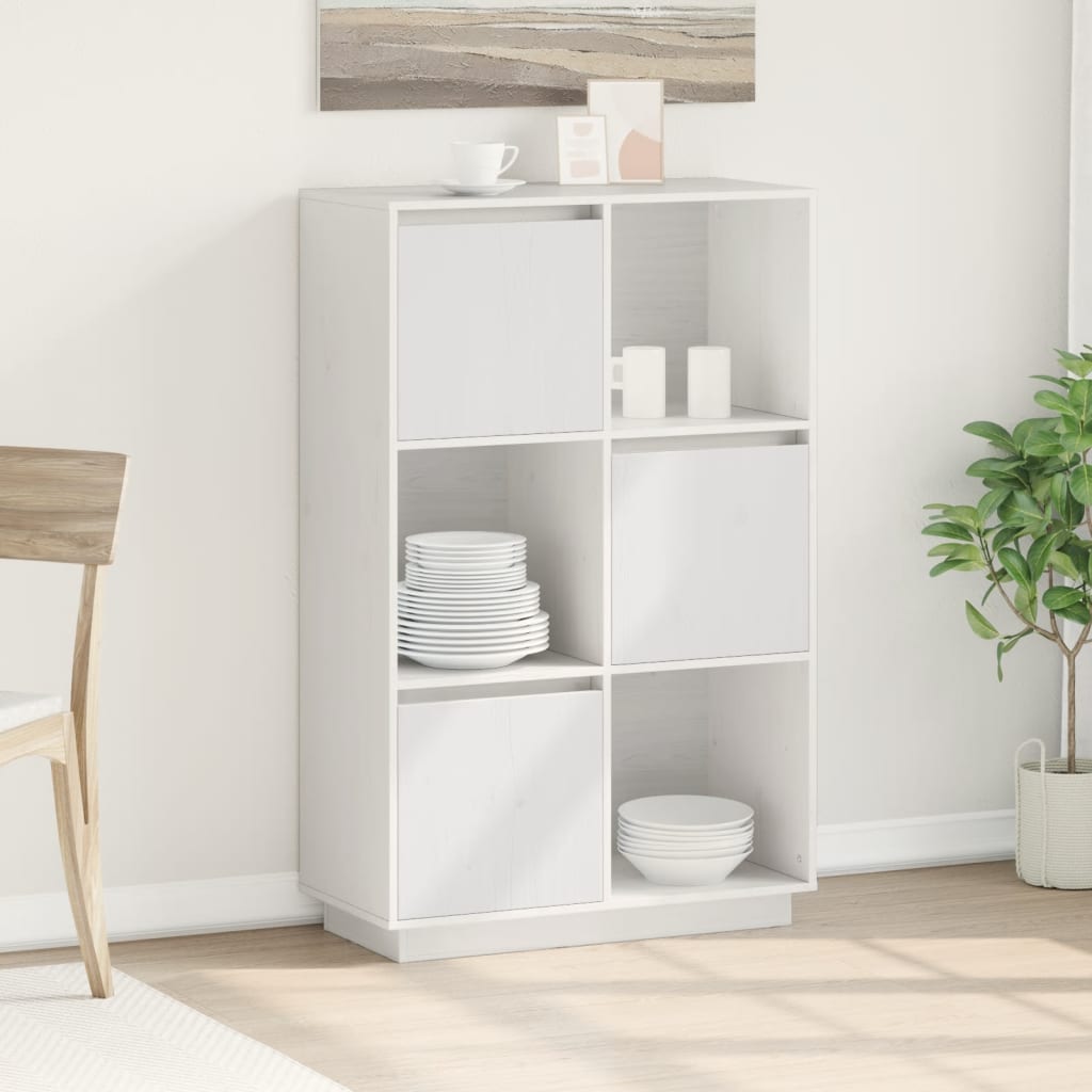 Aparador alto de madera maciza de pino 74x35x117 cm