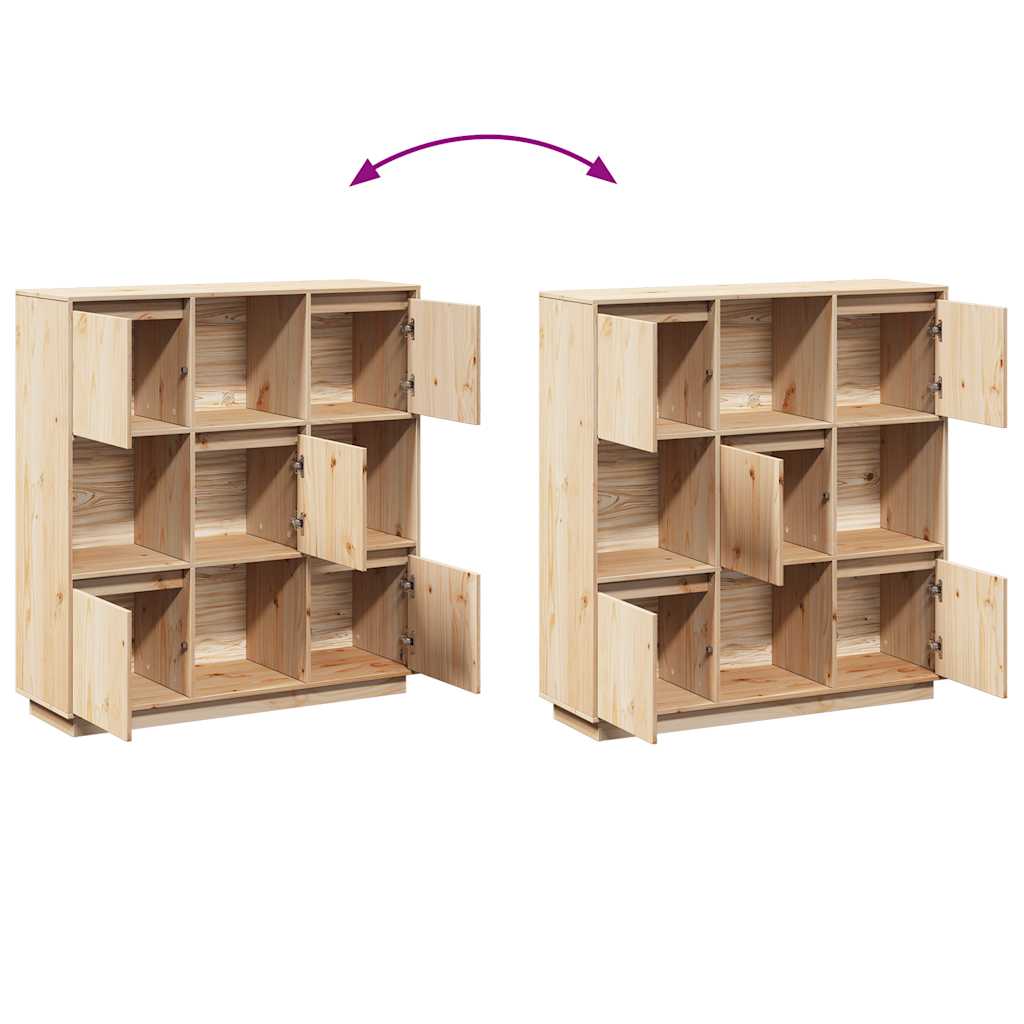 Aparador alto de madera maciza de pino 110,5x35x117 cm
