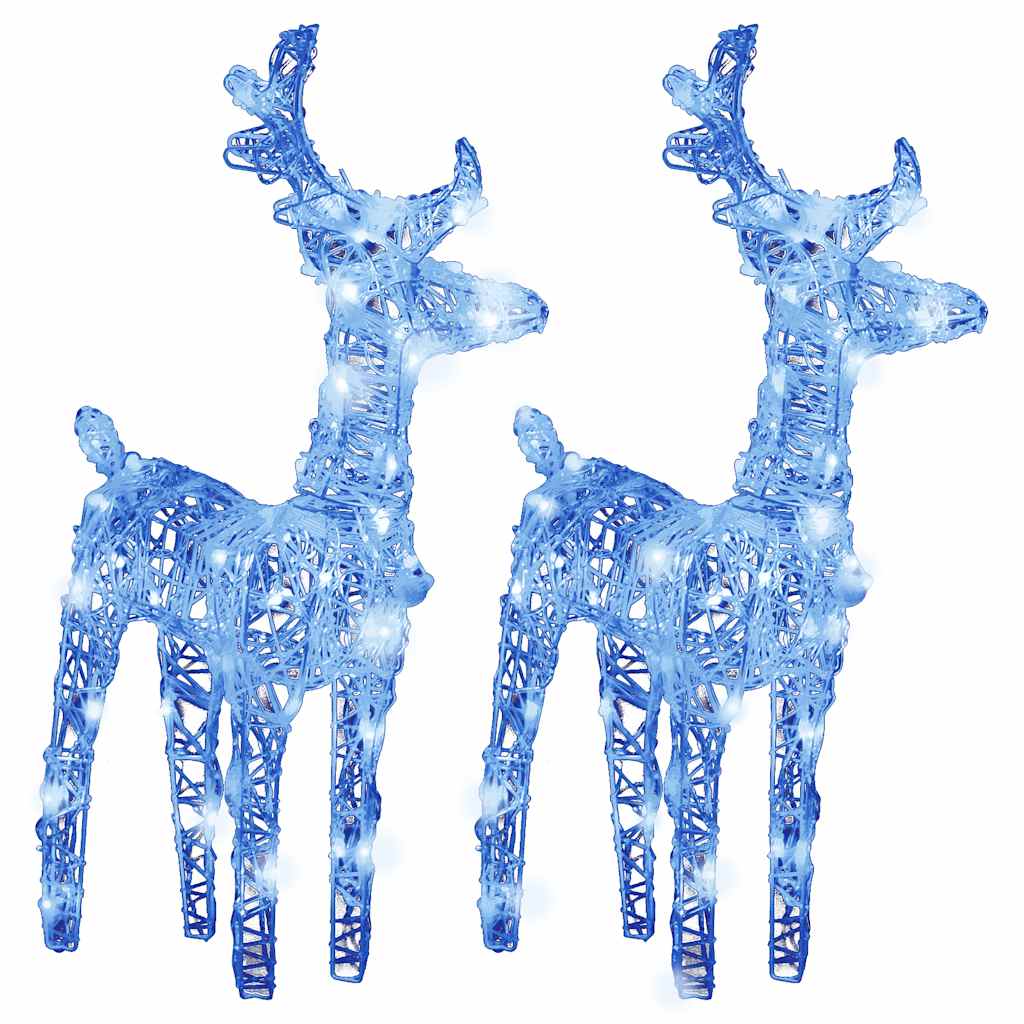 Renos de Navidad 2 unidades 80 LED acrílico azul