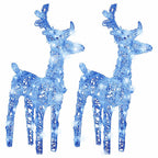 Renos de Navidad 2 unidades 80 LED acrílico azul
