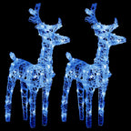 Renos de Navidad 2 unidades 80 LED acrílico azul