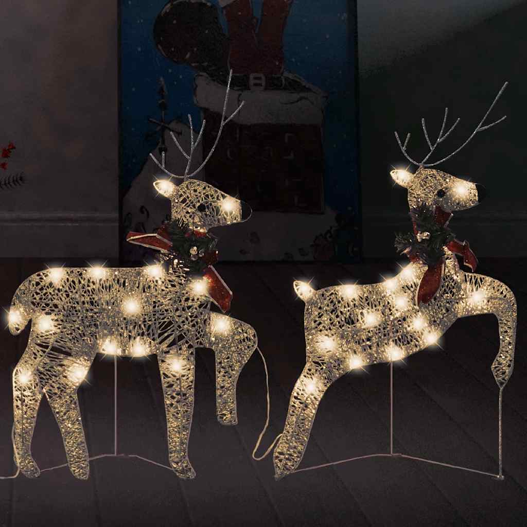 Renos de Navidad 2 unidades 40 LED blanco