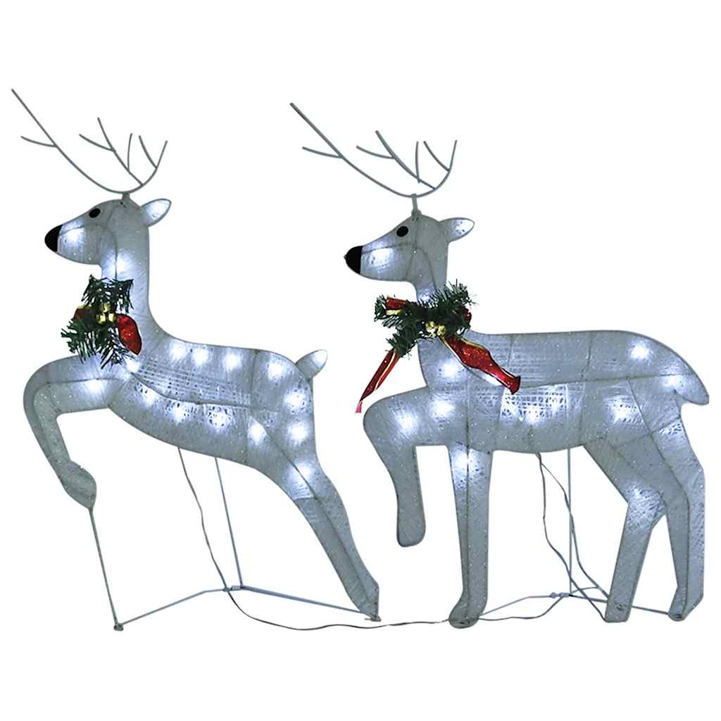 Renos de Navidad 2 unidades 40 LED blanco