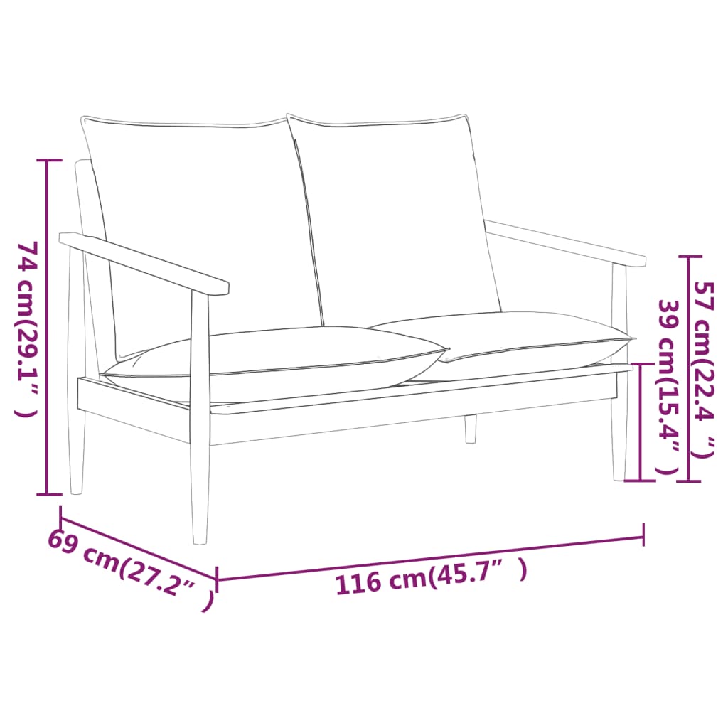 Set de sofás 3 pzas cuero auténtico madera maciza acacia marrón