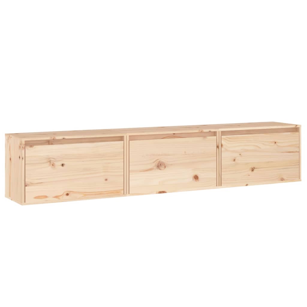 Mueble de TV 3 piezas madera maciza de pino