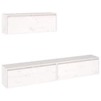 Conjunto de mueble de TV 3 piezas madera maciza de pino blanco