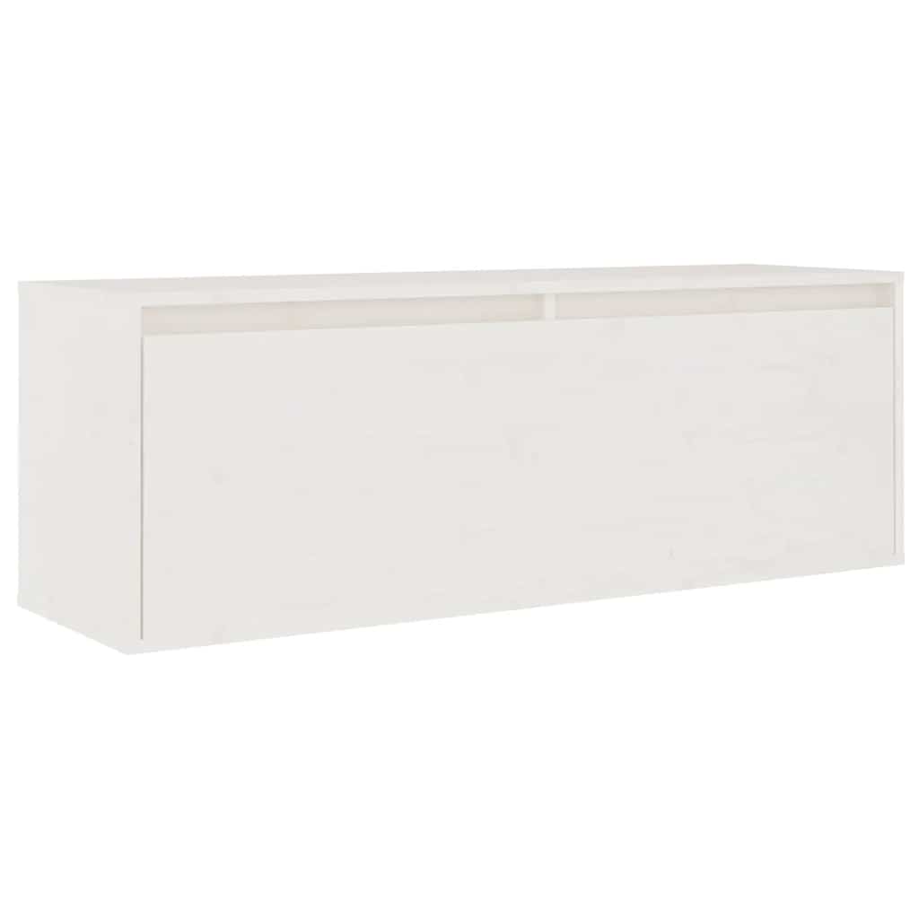 Conjunto de mueble de TV 3 piezas madera maciza de pino blanco
