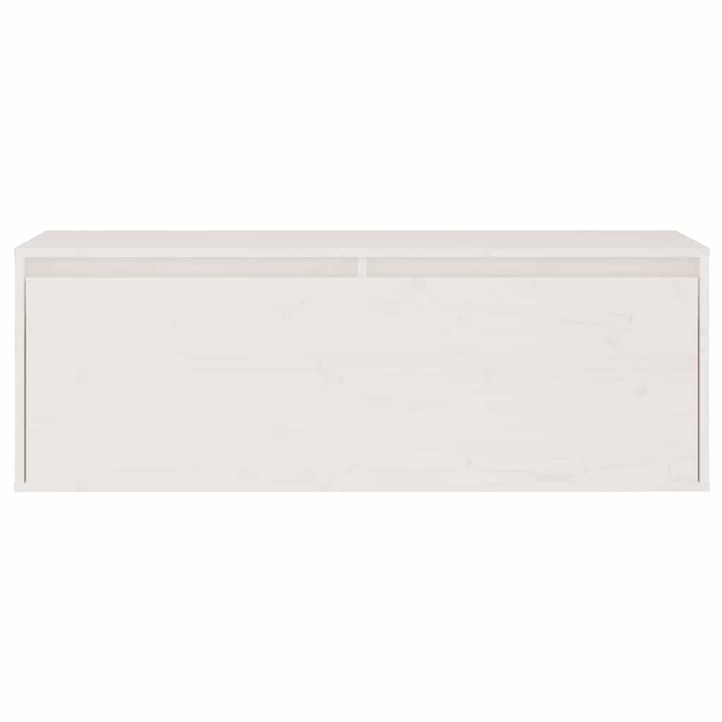 Conjunto de mueble de TV 3 piezas madera maciza de pino blanco