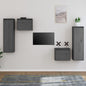 Mueble de TV 3 piezas madera maciza de pino