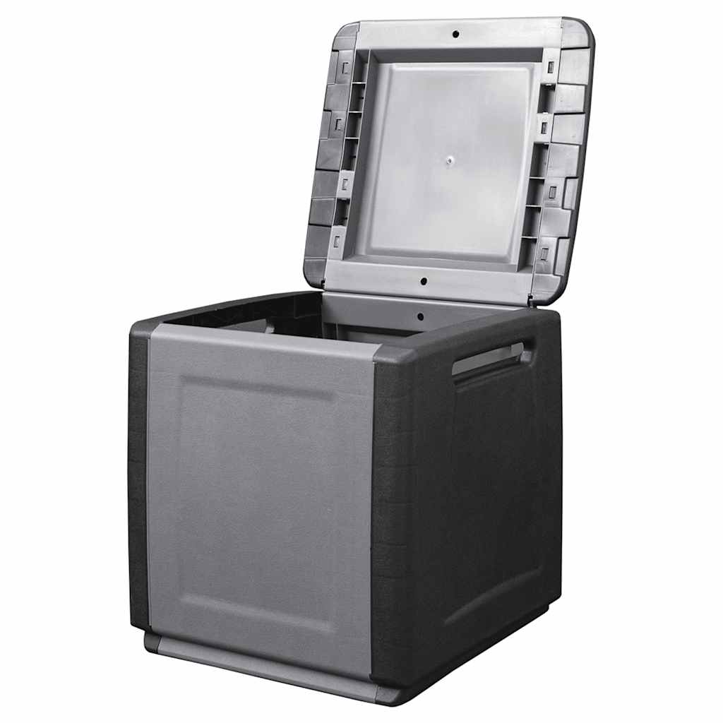 Dark Grey and Black Garden Storage Box 130 L 54x53x57 cm