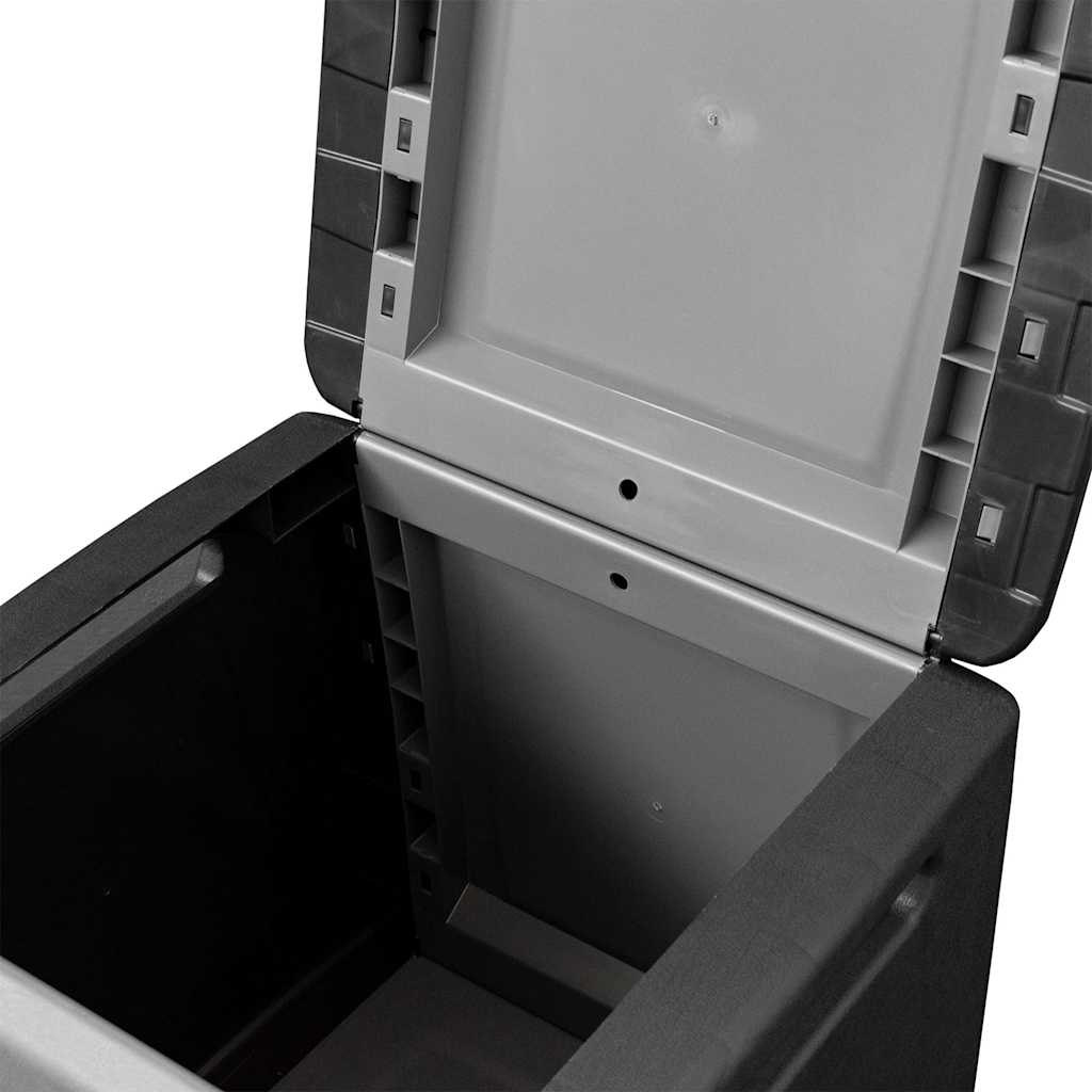 Dark Grey and Black Garden Storage Box 130 L 54x53x57 cm