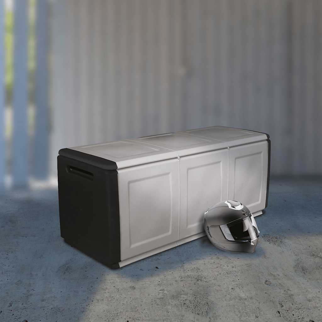 Dark Grey and Black Garden Storage Box 130 L 54x53x57 cm
