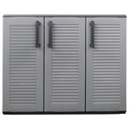 Armario de almacenaje de jardín PP gris y negro 102x37x84 cm