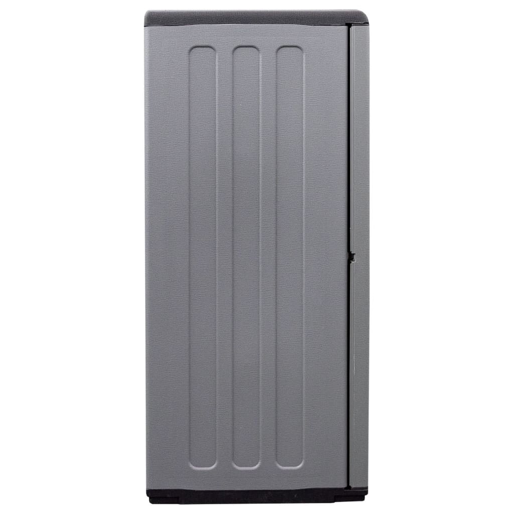 Armario de almacenaje de jardín PP gris y negro 102x37x84 cm