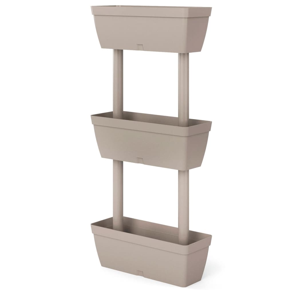 Jardineras 3 unidades gris taupe 100 cm