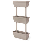 Jardineras 3 unidades gris taupe 100 cm