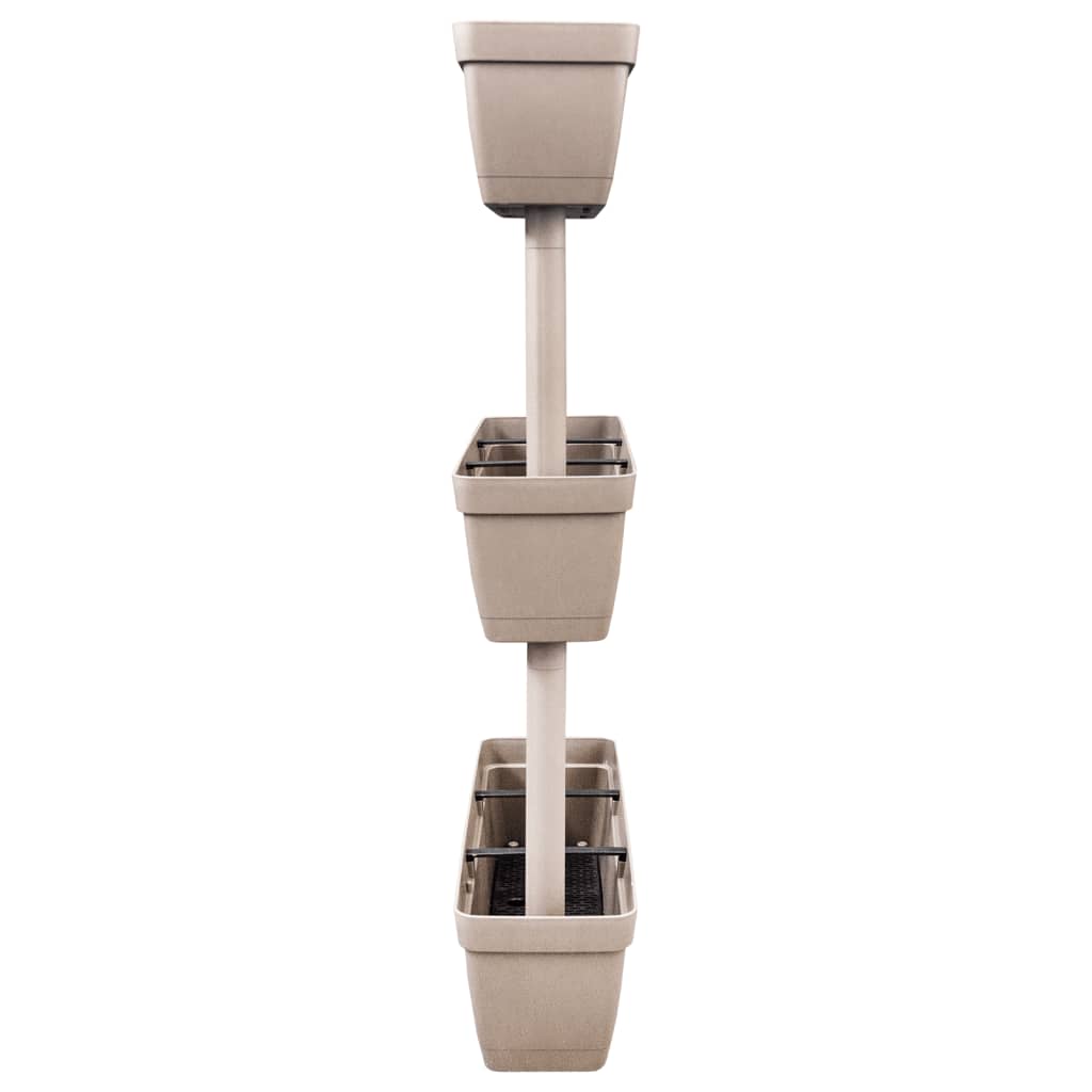 Jardineras 3 unidades gris taupe 100 cm