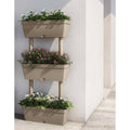 Jardineras 3 unidades gris taupe 100 cm