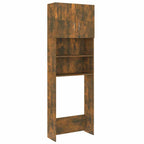 Armario de lavadora color roble ahumado 64x25,5x190 cm