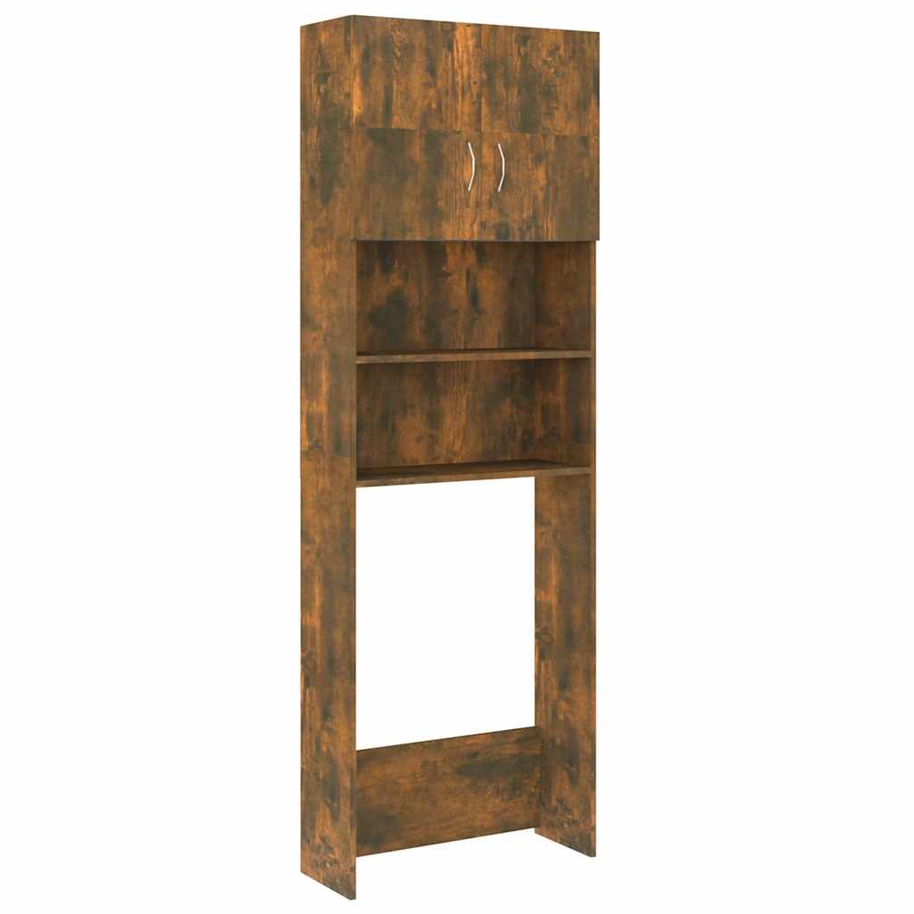 Armario de lavadora color roble ahumado 64x25,5x190 cm