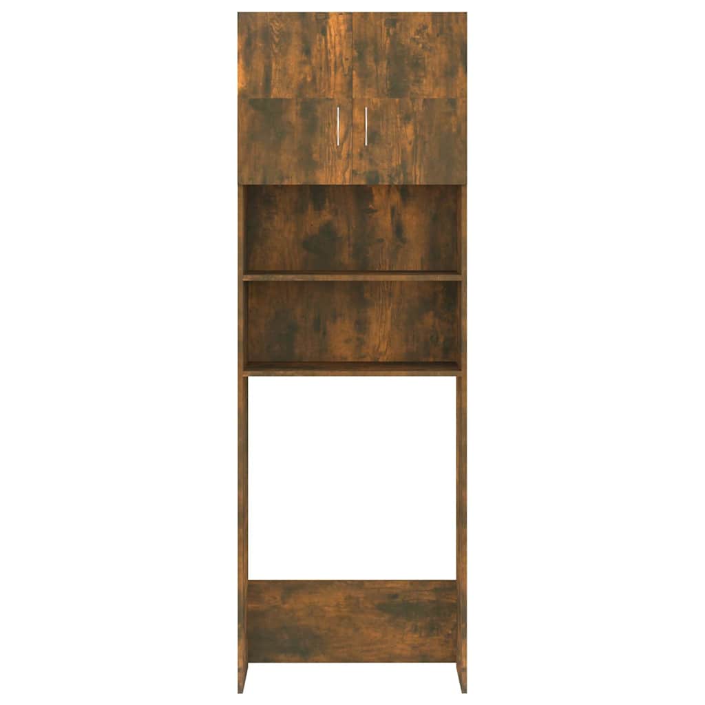 Armario de lavadora color roble ahumado 64x25,5x190 cm