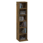 Estantería de CD madera contrachapada roble ahumado 21x20x88 cm
