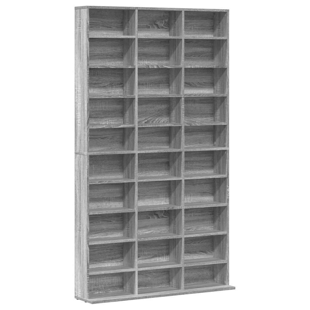 Estante de CD madera contrachapada gris Sonoma 102x23x177,5 cm