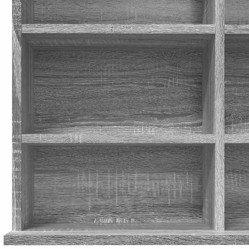 Estante de CD madera contrachapada gris Sonoma 102x23x177,5 cm