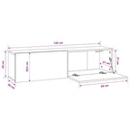 Mueble de pared TV contrachapado roble ahumado 120x30x30 cm